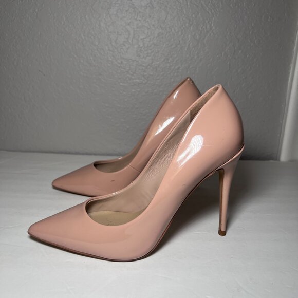 Aldo Stessy Point Toe Pump Heel Nude Pink Patent Leather - Picture 6 of 15